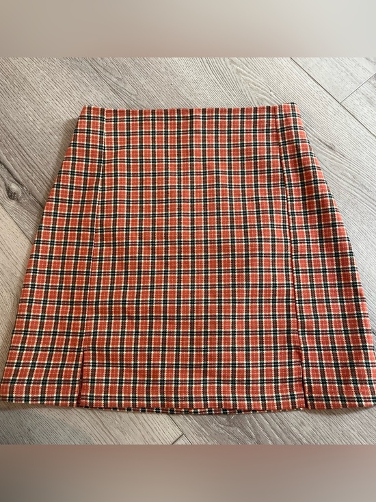 Brandy Melville Dresses & Skirts - Brandy Melville Orange and Cream Plaid Mini Skirt